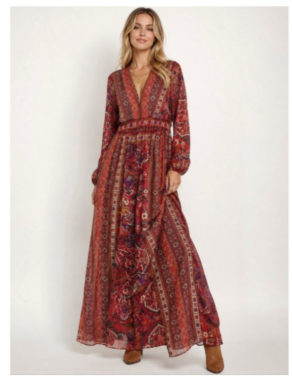 Ranna Gill Motif Maxi Dress
